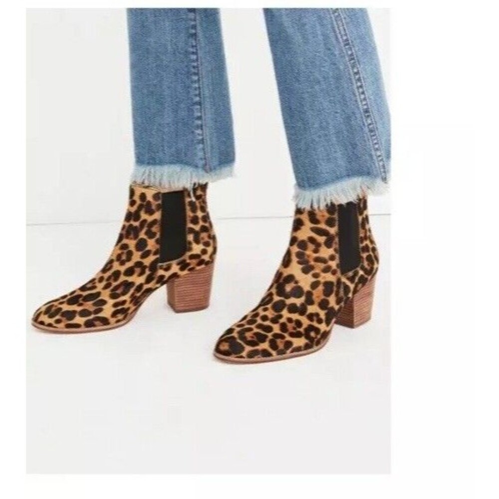 NWT Madewell Womens  The Regan Boot in Leopard Calf Hair size 7
